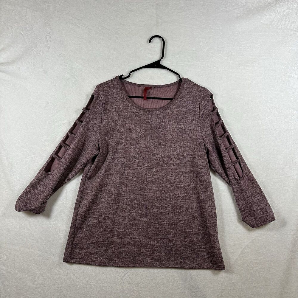 Love Scarlett Mauve Ladder Sleeve Knit Top Women’s XL